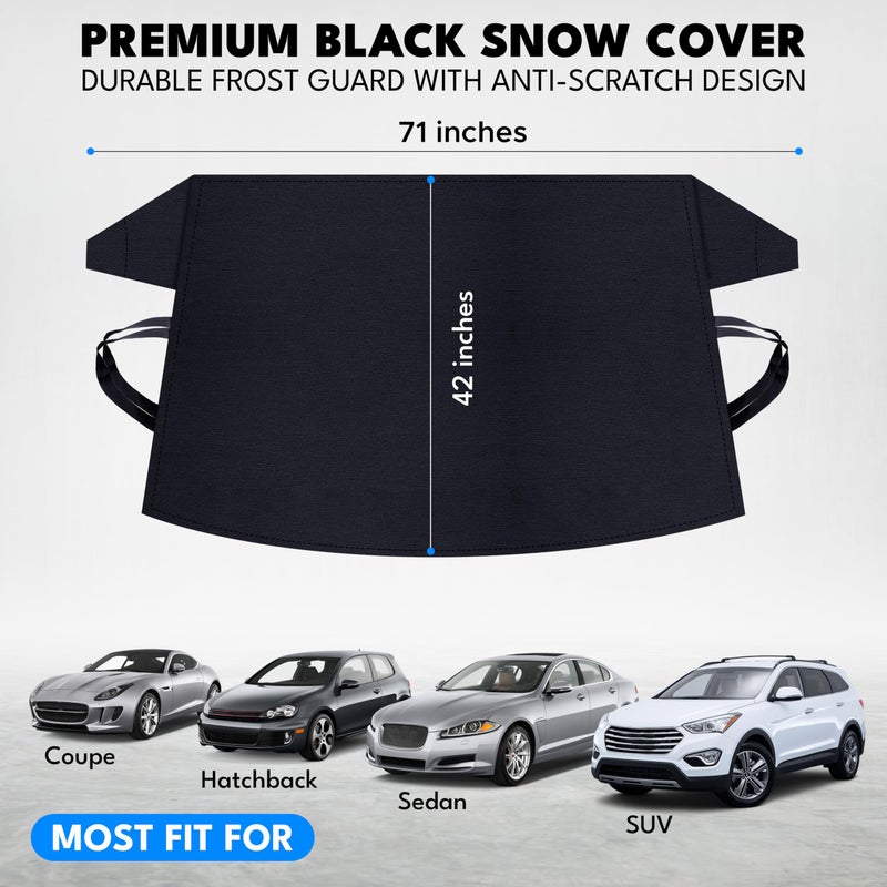 Autovir Windshield Cover for Ice and Snow | Oxford Fabric Windshield Cover for SUV, Sedan, Coupe & Hatchback | Protection from Snow, Ice & Frost | Winter Car Accessories - Image 3
