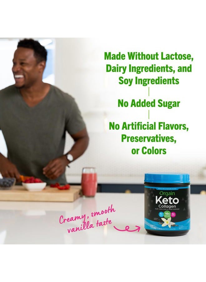Orgain Keto Collagen Protein Powder, Vanilla - 10g Grass Fed Hydrolyzed Collagen Peptides for Women & Men, Type I & III, 5g MCT Oil - Hair, Skin, Nail, & Joint Support, Non-GMO, Gluten Free - 0.88lb - Image 4