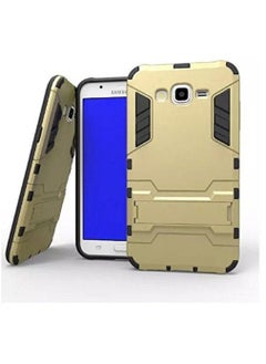 Samsung Galaxy J7 Robot Kickstand Cover Shockproof Military Grade Armor Defender Series Dual Protection Layer Hybrid TPU + PC Kickstand Back Case Cover - Golden