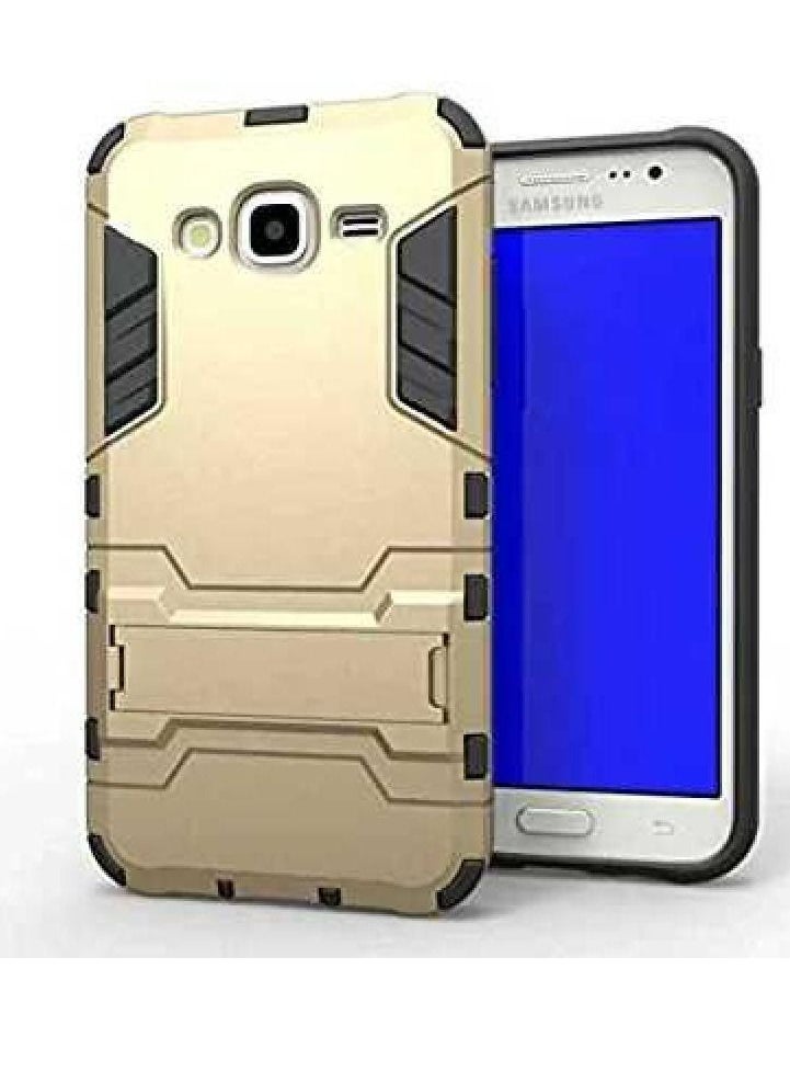 Generic - Samsung Galaxy J7 Robot Kickstand Cover Shockproof Military Grade Armor Defender Series Dual Protection Layer Hybrid TPU + PC Kickstand Back Case Cover - Golden - Image 1
