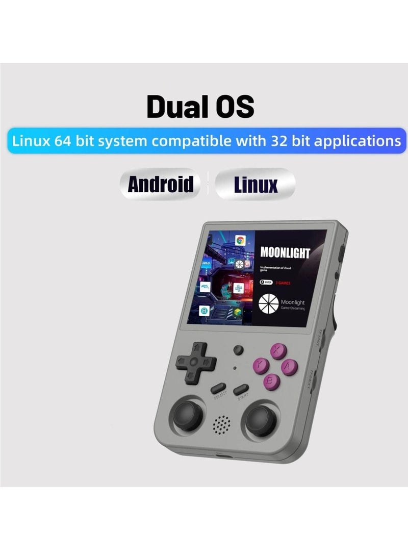ANBERNIC  RG353V Retro Handheld Game with Dual OS Android 11 and Linux, RG353V with 64G TF Card Pre-Installed 4452 Games Supports 5G WiFi 4.2 Bluetooth  (Grey)  - Image 2