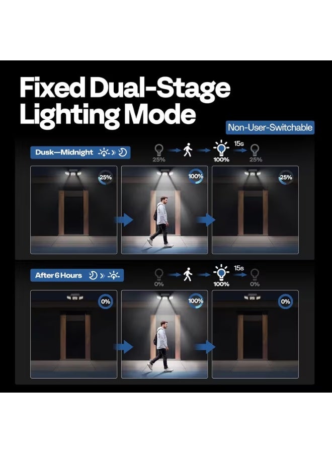 كشاف إضاءة يعمل بالطاقة الشمسية مزود بمستشعر حركة و74 مصباح LED، مع إمكانية التحكم في شدة الإضاءة بثلاثة مستويات، ومقاوم للماء والغبار بمعيار IP44، مناسب للحدائق والباحات، مصباح خارجي عالي الكثافة موفر للطاقة، نظام إضاءة بزاوية واسعة 180 درجة، مصباح إنارة شوارع تجاري - Image 5