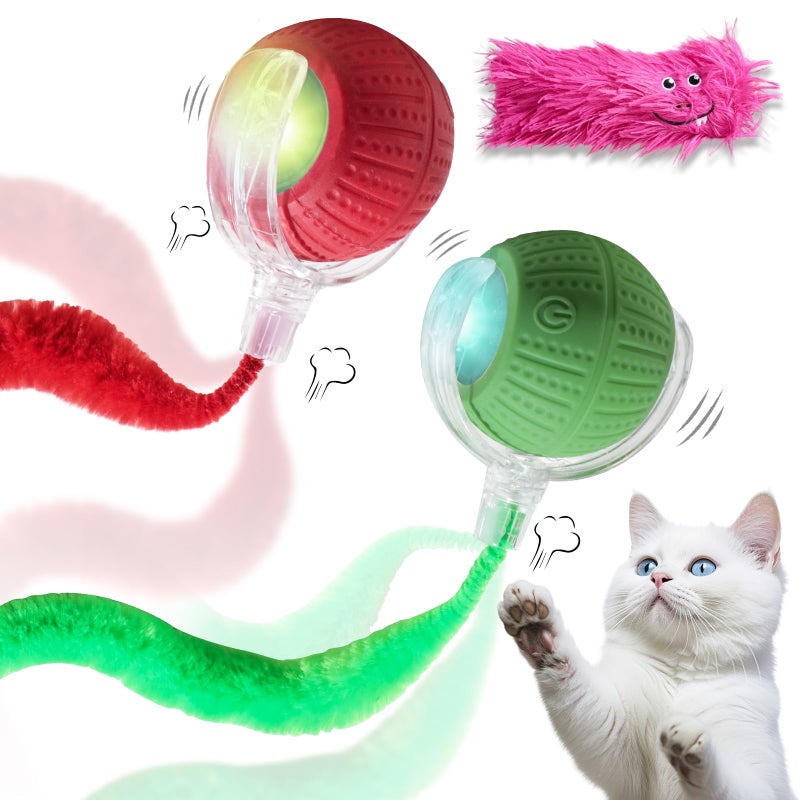 NVTED 2 PCS Interactive Cat Toys for Indoor Cats, Fast Rolling on Carpet Flash and Motion Activated Cat Balls for Bored Indoor Cats - Image 1