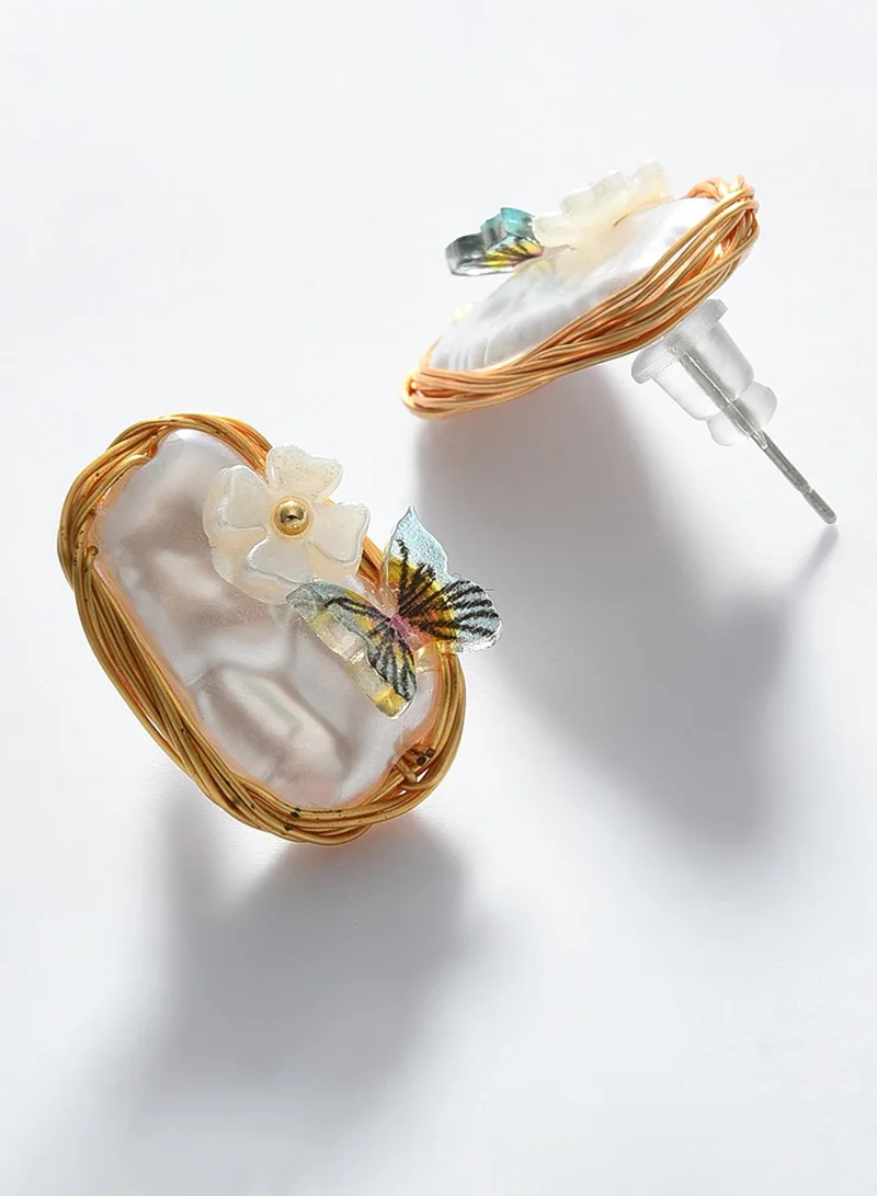 Sohi  Butterfly Shaped Artificial Stud Earring Jewellery for Women | Best Price UAE