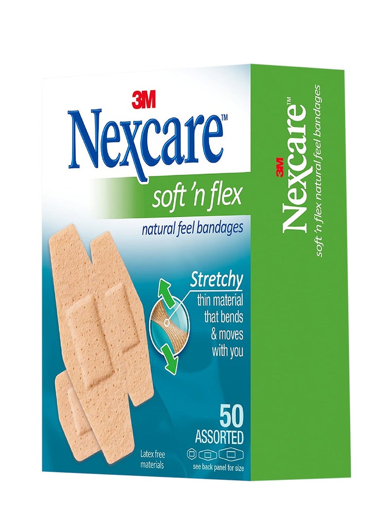 3M Nexcare Soft'N Flex Bandage 50 Assor