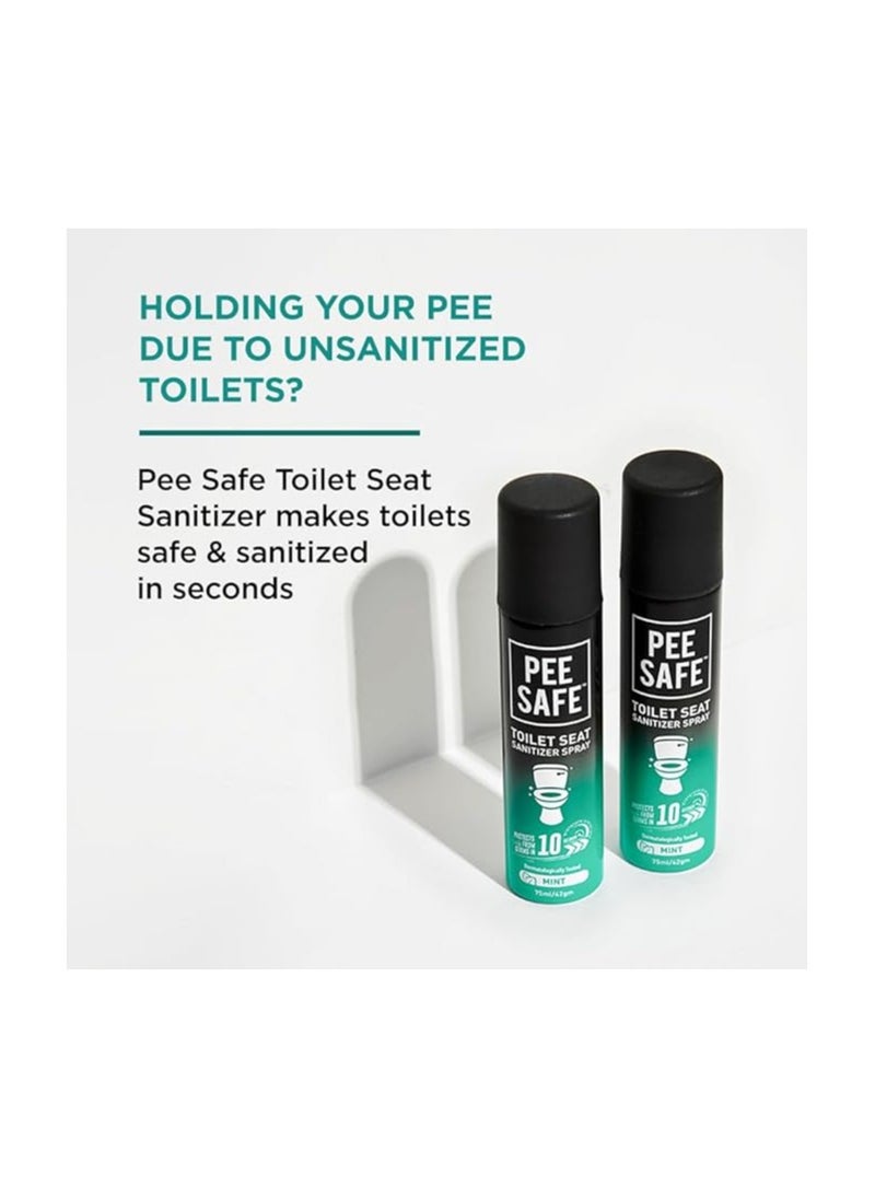 PEESAFE - pEEsAFE PEE SAFE Toilet Seat Sanitizer Mint Spray, 75 ml - Image 1