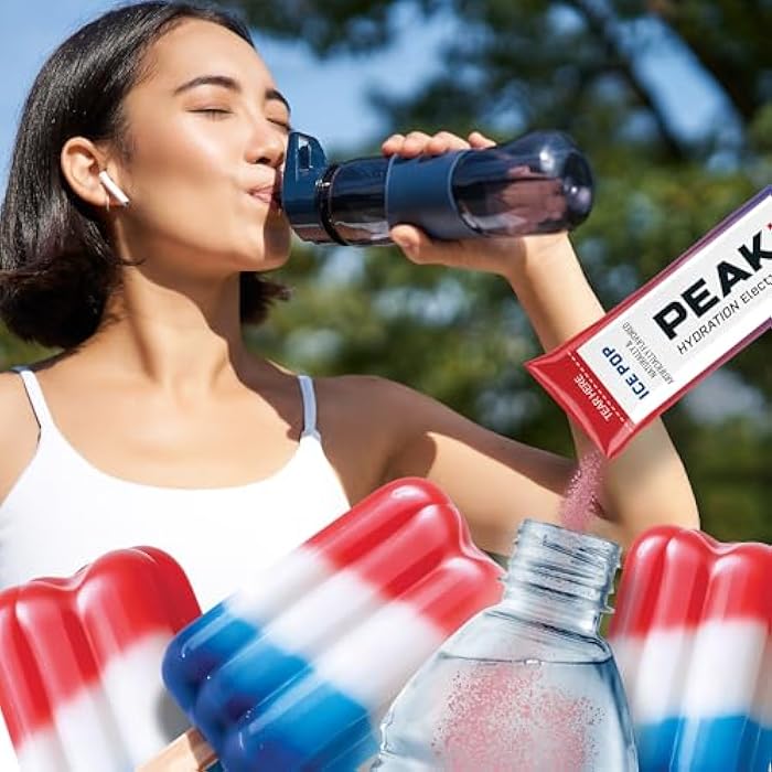 Juicy Mixes PeakH20 Electrolytes Powder Hydration Packets | Ice Pop | 72 Servings | Sugar Free Water Flavor Packets for Workout Recovery - Image 5