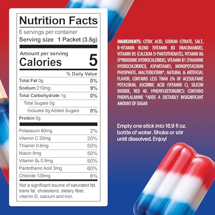 Juicy Mixes PeakH20 Electrolytes Powder Hydration Packets | Ice Pop | 72 Servings | Sugar Free Water Flavor Packets for Workout Recovery - Image 4