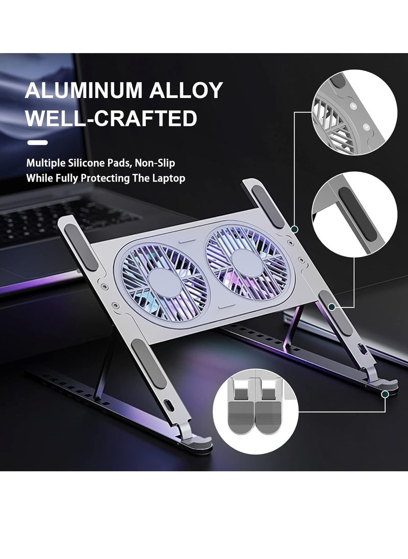 Generic Aluminum holder and external cooling fan for gaming laptop, computer, MacBook Air Pro 9-17 inch, and notebook  - Image 3
