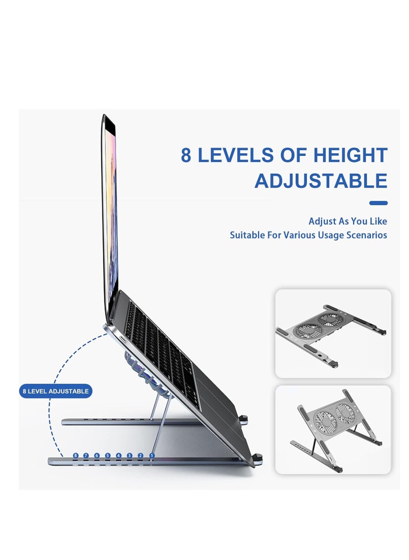 Generic Aluminum holder and external cooling fan for gaming laptop, computer, MacBook Air Pro 9-17 inch, and notebook  - Image 4