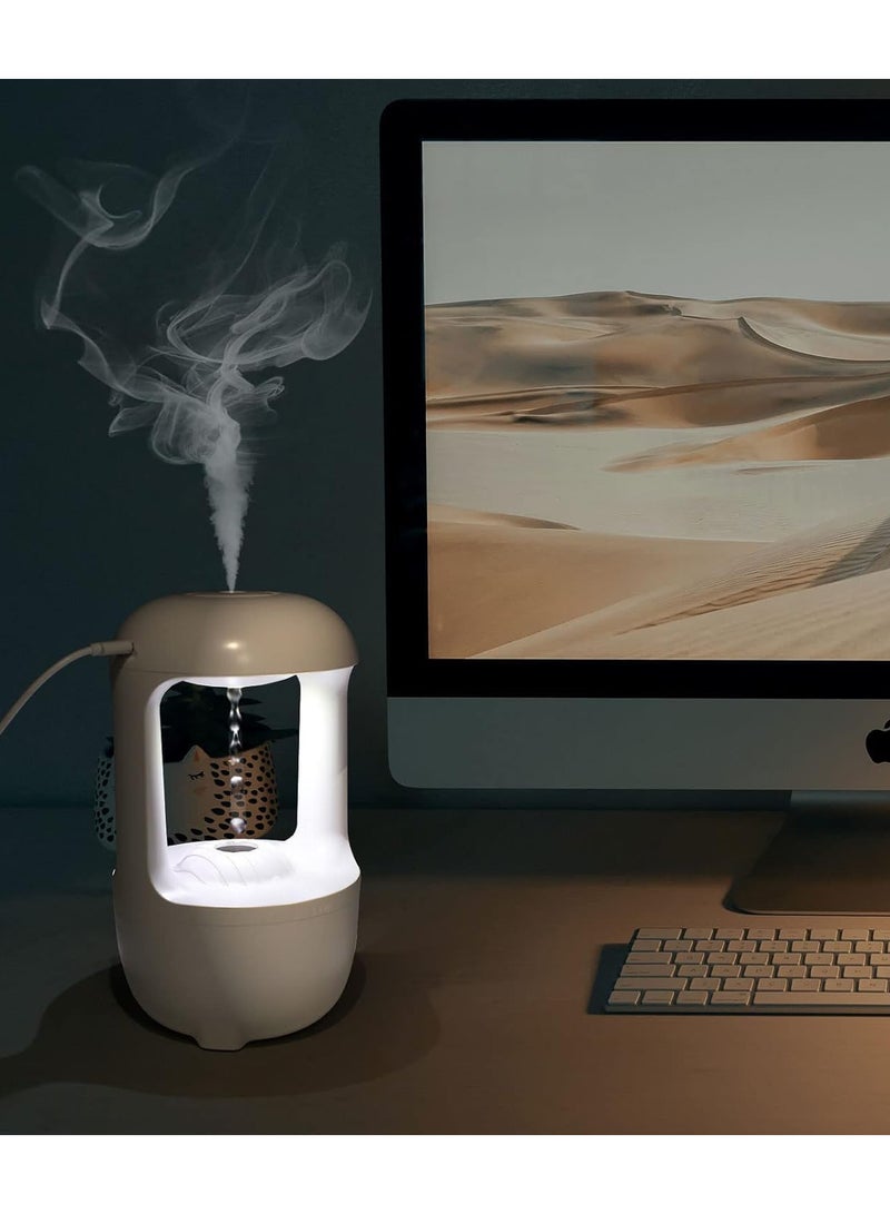 Humidifier for Bedroom and Office Ultrasonic Cool Mist with Levitating Water Drop, Energy Saving Light and Dual Modes