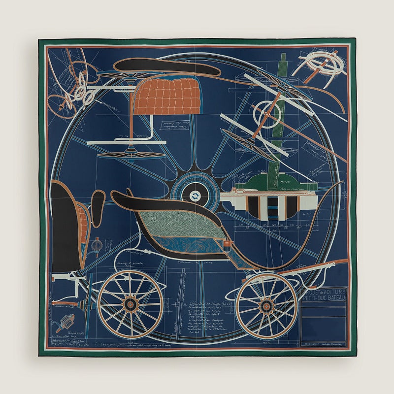 آي إس آي Small Carriage Horse Silk Scarf Mulberry Silk Twill Silk Double-Sided Printing High-End Women'S Large Square Scarf Shawl Dual-Use - Image 3