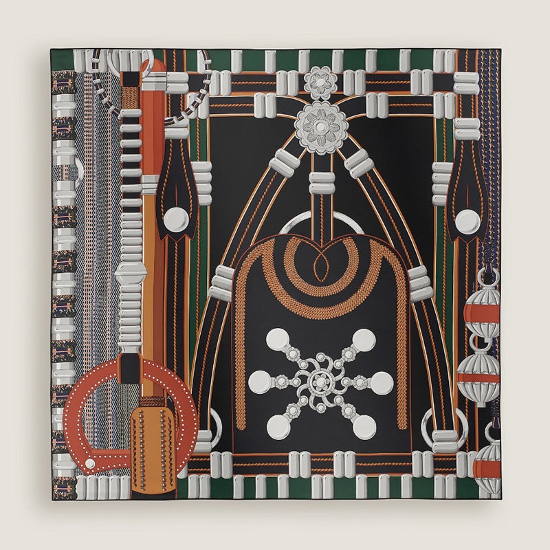 آي إس آي Small Carriage Horse Silk Scarf Mulberry Silk Twill Silk Double-Sided Printing High-End Women'S Large Square Scarf Shawl Dual-Use - Image 1