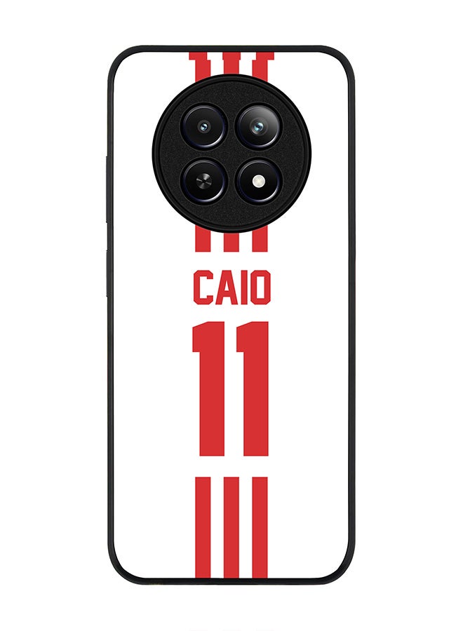 Stylizedd Rugged Black edge case for Realme 12 / Realme 12x, Slim fit Soft Case Flexible Anti Drop TPU Gel Thin Cover - Football Team - UAE, Player Name - Caio - Image 1