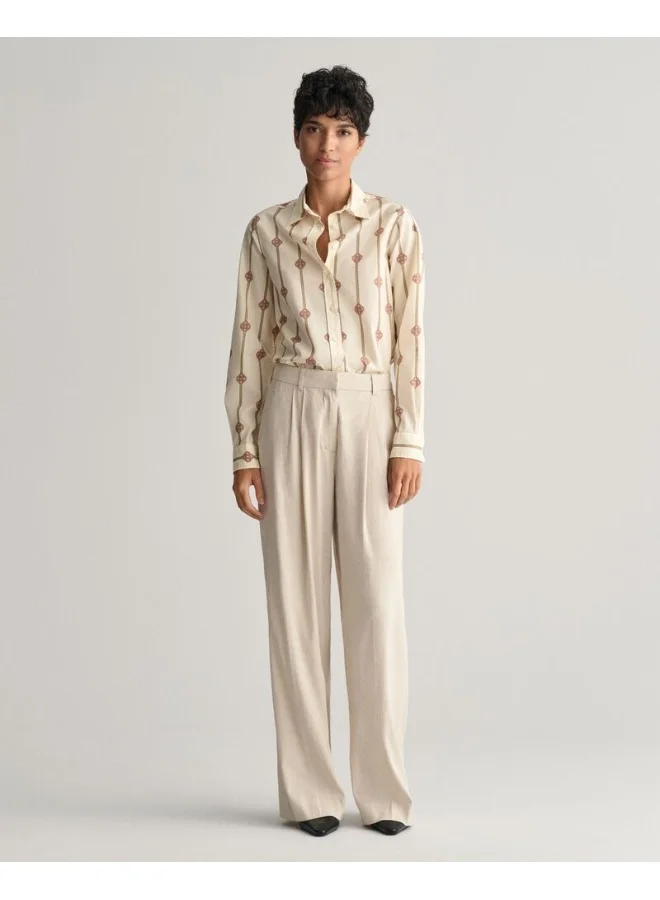 غانت Gant Regular Fit Monogram Striped Cotton Voile Shirt