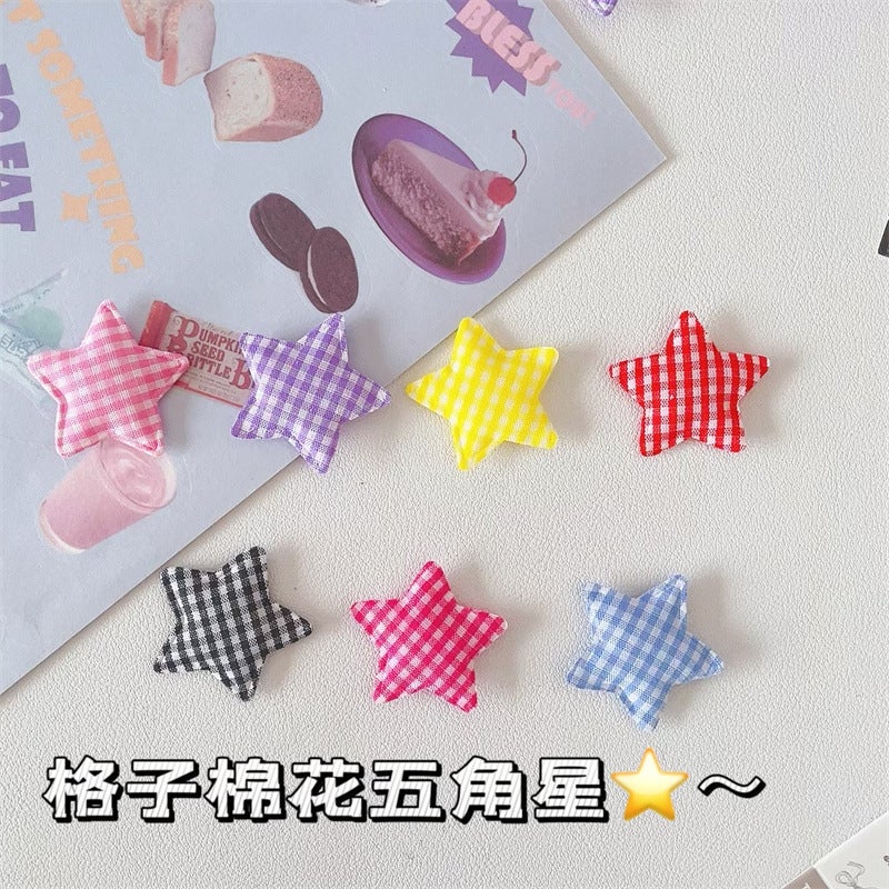 Clothes, Shoes And Hats With Decorative Plaid Cotton Five-Pointed Star Color Diy Material With Gifts Handmade Material - Image 5
