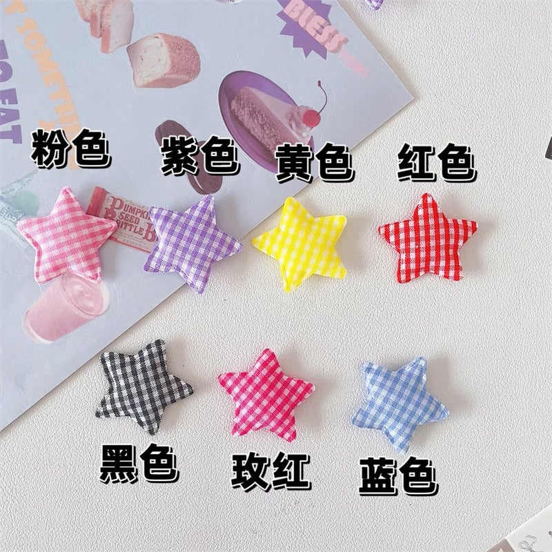 Clothes, Shoes And Hats With Decorative Plaid Cotton Five-Pointed Star Color Diy Material With Gifts Handmade Material - Image 1