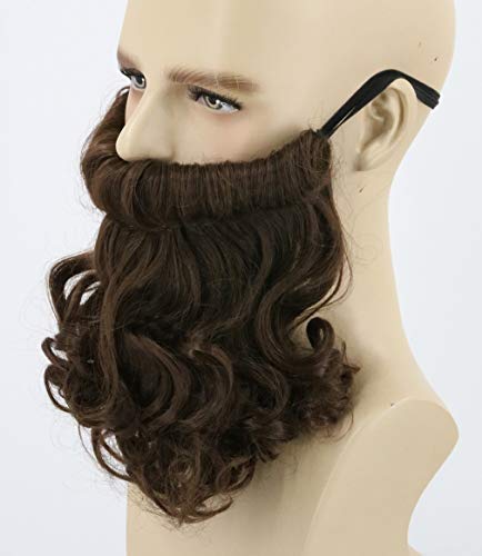LeMarnia Wizard Wig and Beard Set for Men Brown Short Curly Biblical Jesus Wig for Halloween Costume Wigs - Image 5