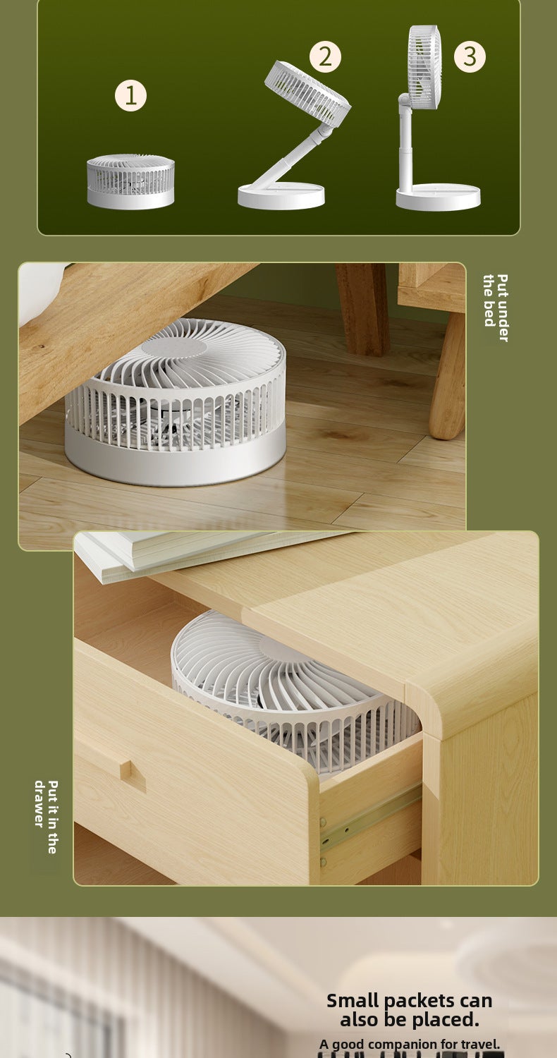 Retractable Foldableing Fan Usb Portable Rechargeable Fan Electric Fan Desktop Desktop - Image 5
