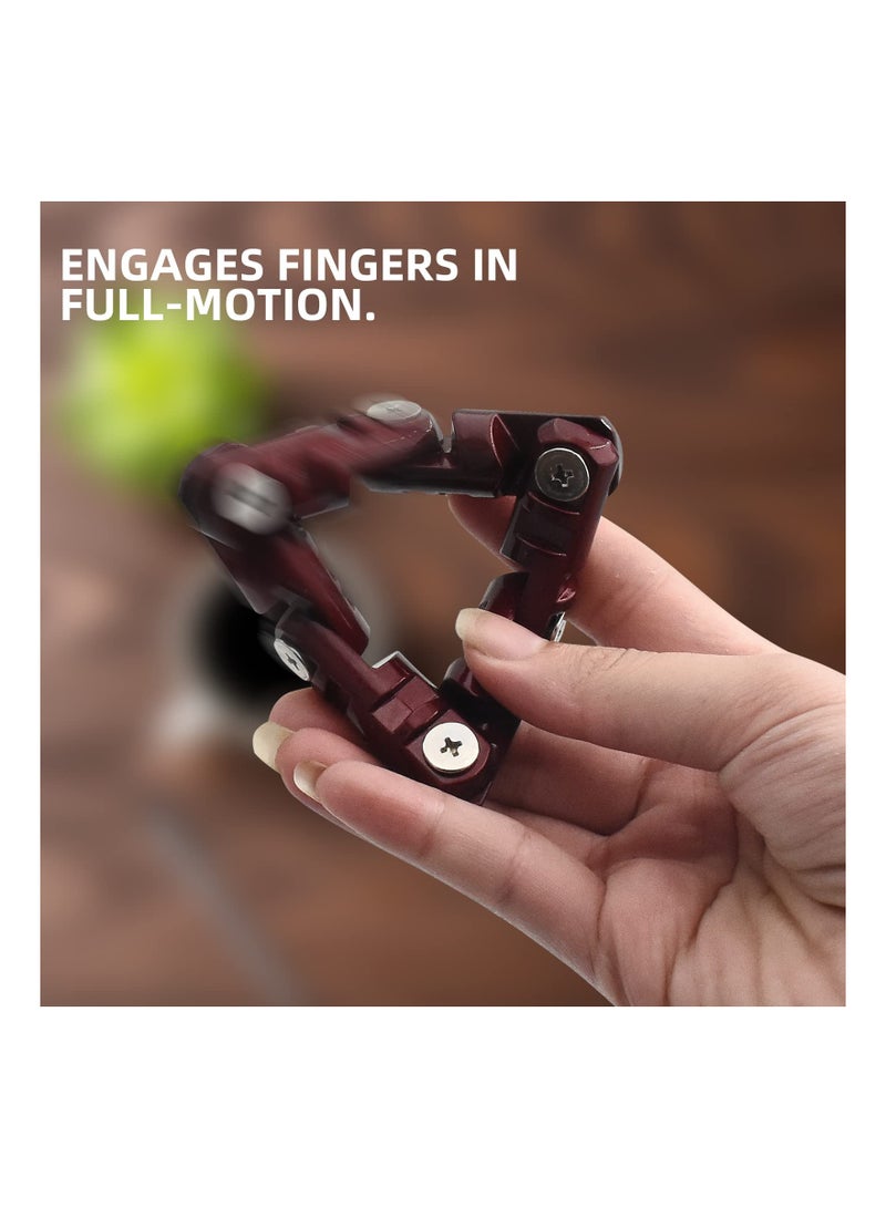 SYOSI Infinity Flip Alloyed Triangle Toy, Handheld Fidget Stress Relief Toy Anti-Anxiety Fidget Flipper Alloyed Handheld Fidget Flip Toy Infinity Flip for Adults Children Anxiety Stress Relief (Red) - Image 2