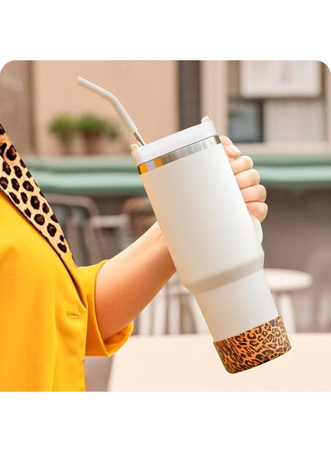 Prurex Silicone Boot for Stanley 40 30 oz Quencher Adventure Tumbler (Gold Leopard) - Image 2