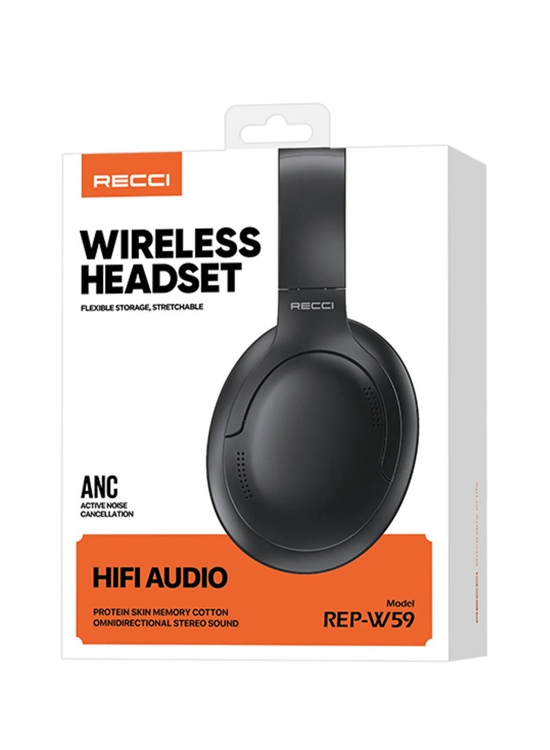 RECCI REP-W59 Baron Series Wireless Headset, Black - Image 5