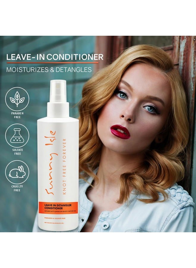 Sunny Isle Jamaican Black Castor Oil Knot Free Forever Leave-In Detangler & Conditioner 8oz (Pack of 2) | Moisturizes & Stimulates Hair Growth | Eliminates Frizz | Men & Women - Image 3