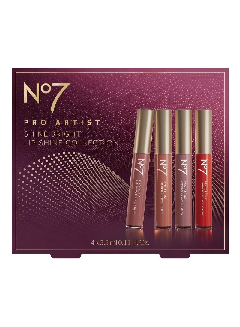 Boots No.7 Boots No7 Pro Artist Shine Bright Lip Shine Collection Gift Set - 4 Pieces set - Image 1