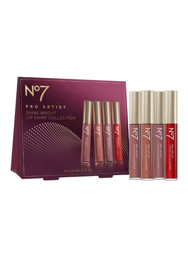 Boots No.7 Boots No7 Pro Artist Shine Bright Lip Shine Collection Gift Set - 4 Pieces set - Image 2