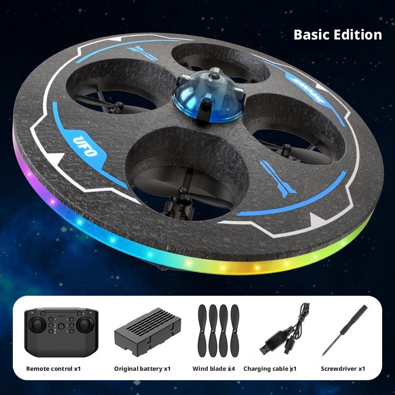 Foam Remote Control UFO Drone with Obstacle Avoidance, 4-Channel, for Kids - Image 5