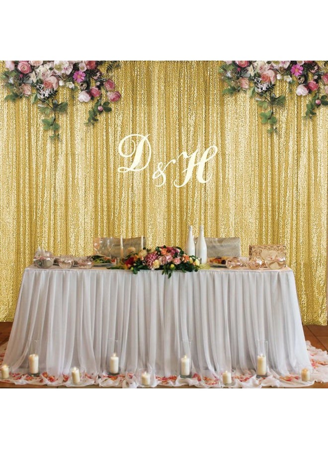 Sugargirl - Gold Sequin Backdrop Curtain 2 Panels 2FTx8FT Glitter Gold Background Drapes Sparkle Photography Backdrop for Party Wedding Birthday Wall Decoration - Image 1
