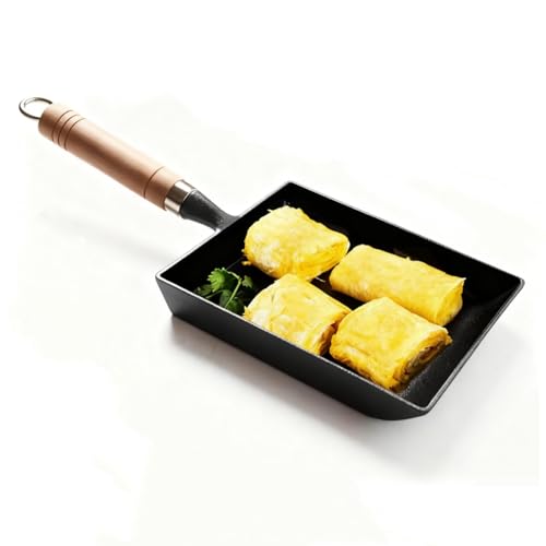 Sun Terriory Cast Iron Tamagoyaki Pan – Japanese Square Omelette Egg Pan, 6×7 Inch Pre-Seasoned Mini Skillet for Tamago, Breakfast & Bento, Induction Compatible - Image 1