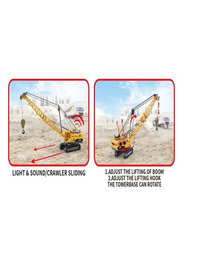 KONIGIN Play Game Heavy-Duty Construction Crane Toy Set Inertia-Powered Vehicle with Realistic Lights and Sounds Lift Play Action Toy for Kids - Image 5