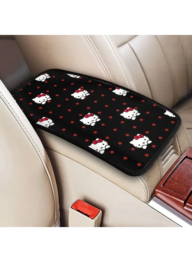 Universal Car Armrest Cushion Black Hello Kitty Durable Easy Install Perfect Gift Idea - Image 1