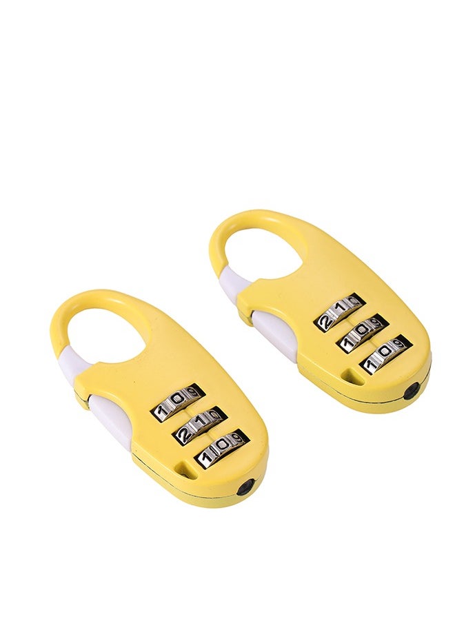 LAWAZIM Travel lock - Yellow 2 Piece | Digit Combination Padlocks with a Hardened Steel Shackle - Travel Locks for Suitcases & Baggage  - Image 1