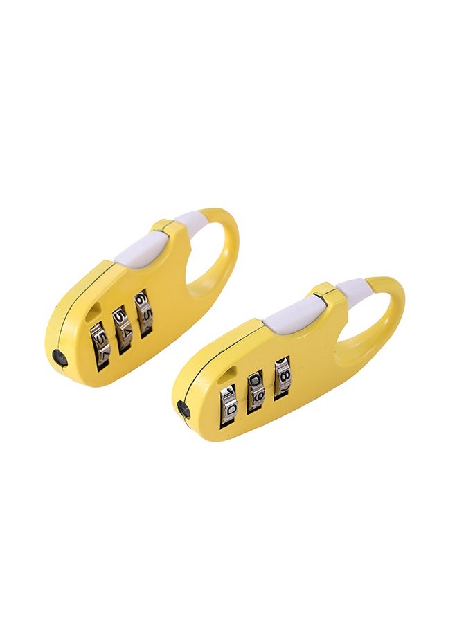 LAWAZIM Travel lock - Yellow 2 Piece | Digit Combination Padlocks with a Hardened Steel Shackle - Travel Locks for Suitcases & Baggage  - Image 2