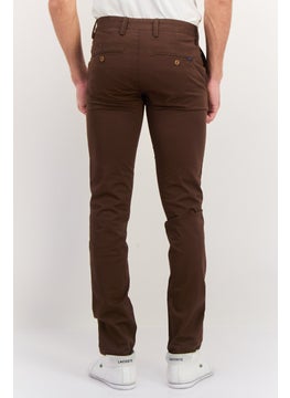 GANT Men Slim Fit Solid Chino Pants, Brown  - Image 3