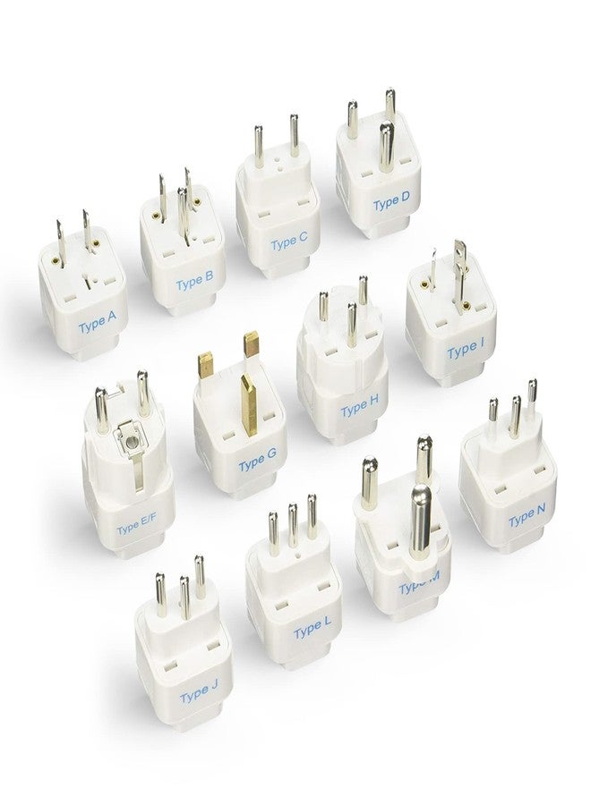 Ceptics Travel Adapter with Types A-M Plugs, Travel Plug Adapter Set Compatible with Power Sockets in All Continents, Compact World International Plug Adaptor Kit, Set of 12,GP-12PK - Image 1