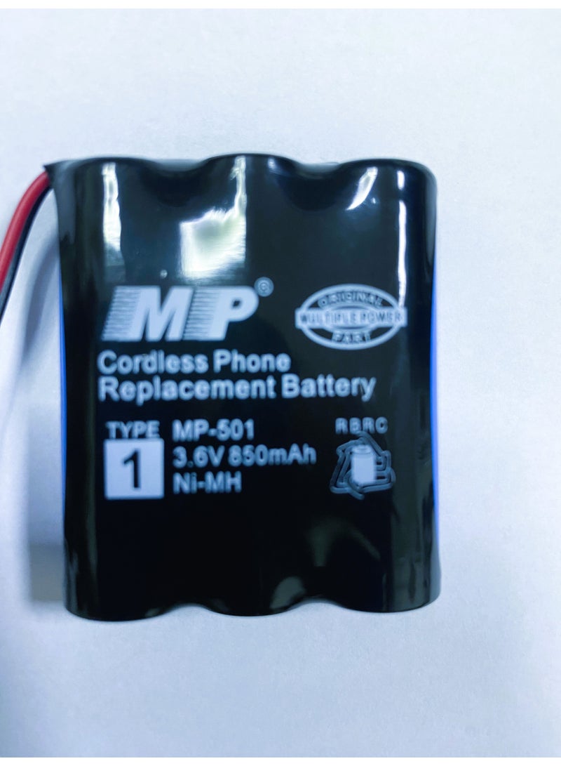 أم بي بطارية بديلة للهاتف اللاسلكي  - عبوة قابلة لإعادة الشحن من مادة Ni-MH بقوة 3.6 فولت وسعة 850 مللي أمبير/ساعة . - Image 3