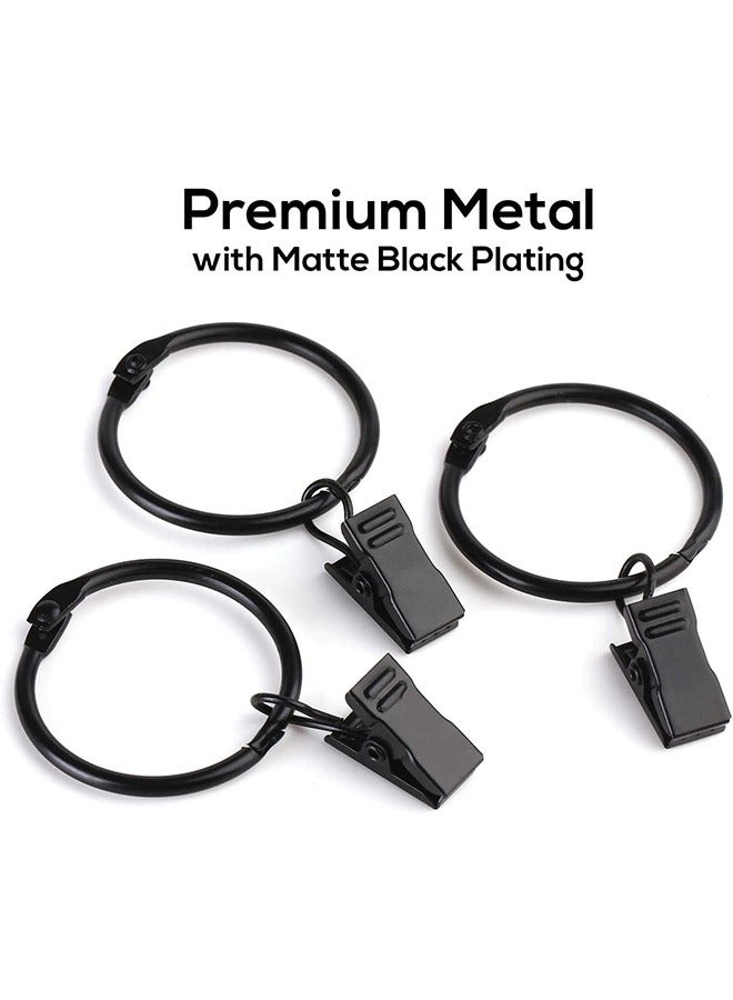 20 Pcs Shower Curtain Hooks with Clip, Metal Rustproof Openable Hanging Curtain Rings, 1.22 Inch Drapery Eyelet Rings for Bathroom Bedroom Kitchen Home Curtain(Black) - Image 5