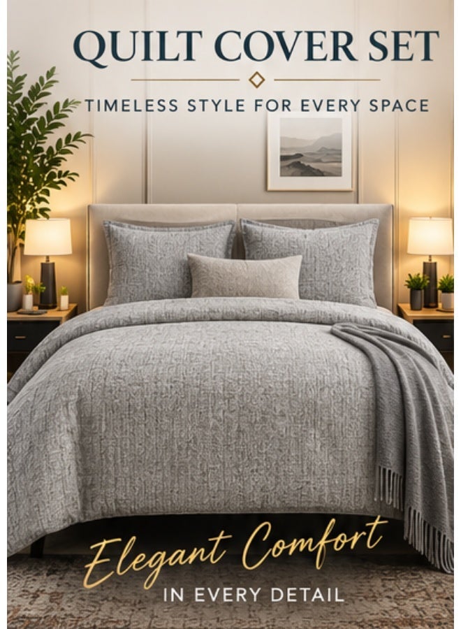 VIVA Premium Cotton Flannelette Quilt Cover Set Queen – 240 × 210 cm, Palmetto – Double Brushed Soft Fabric, Warm & Cozy Bedding – Includes 2 Pillow Covers 48 × 74 cm + 5 cm Extended - Image 1