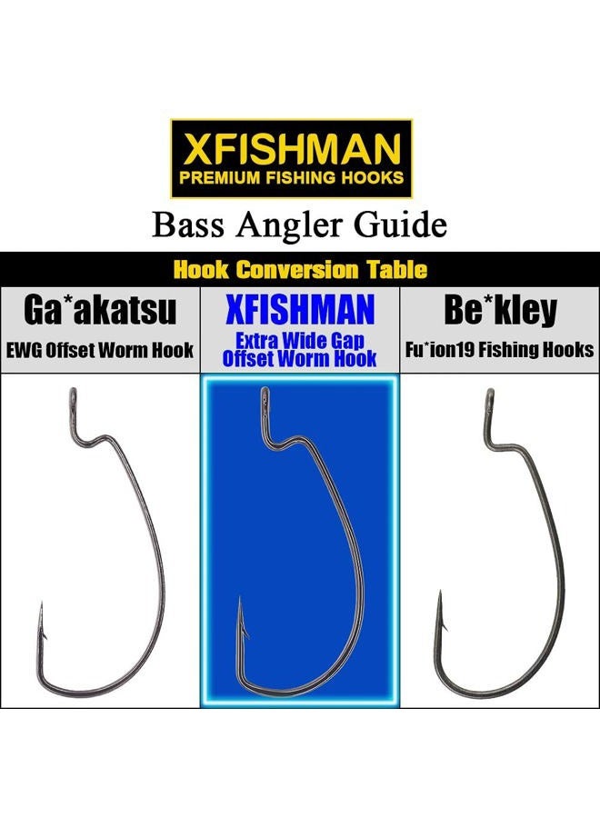 XFISHMAN Offset-Worm-Hooks-for-Bass-Fishing-Rubber-Worms-Ewg-Wide-Gap-Bass-Hooks Freshwater Texas Rig Hooks Hooks Senko Worms Plastics Bait Black Red Colored Fishing Hook 1/0 2/0 3/0 4/0 5/0 - Image 3