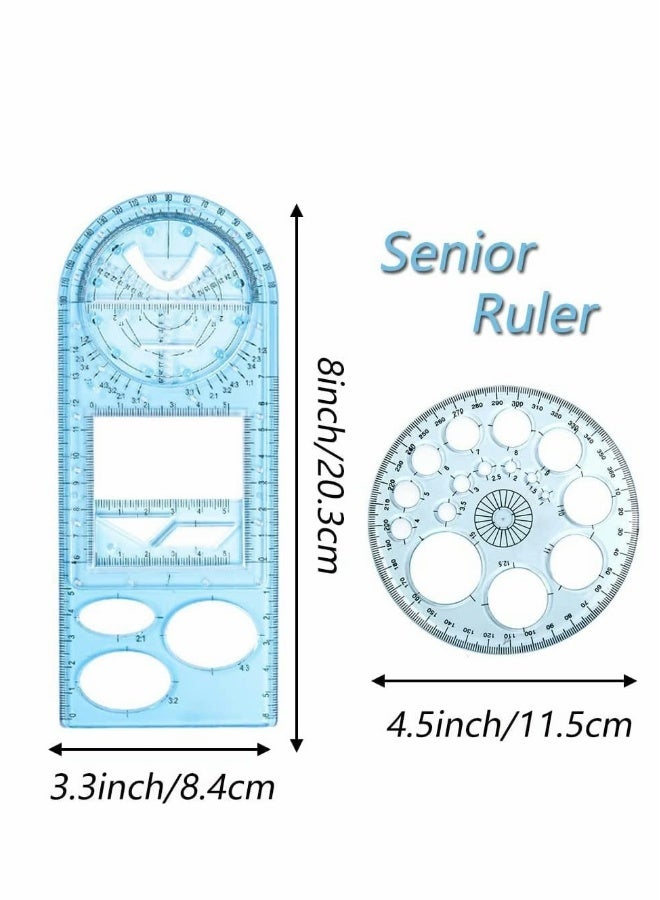 أداة قياس, مسطرة هندسية, قالب رسم, مسطرة بلاستيكية, لوازم مكتبية للدراسة, أدوات رسم للمدرسة - Image 3