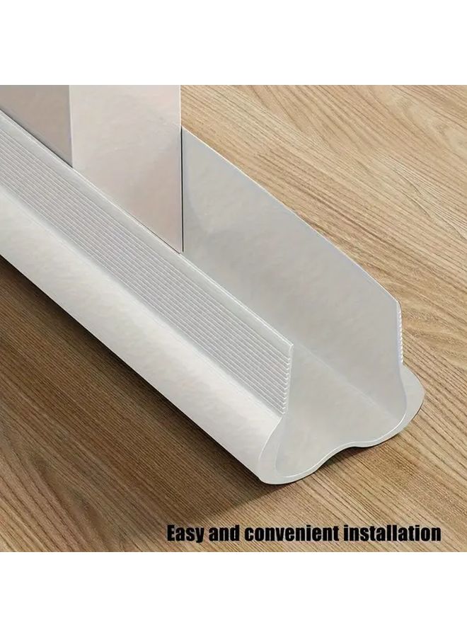 White 36.6 Inch PVC Door Seal Strip Noise Reduction Windproof Draft Stopper - Image 5