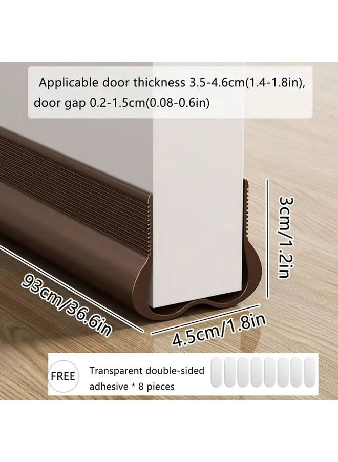 White 36.6 Inch PVC Door Seal Strip Noise Reduction Windproof Draft Stopper - Image 3