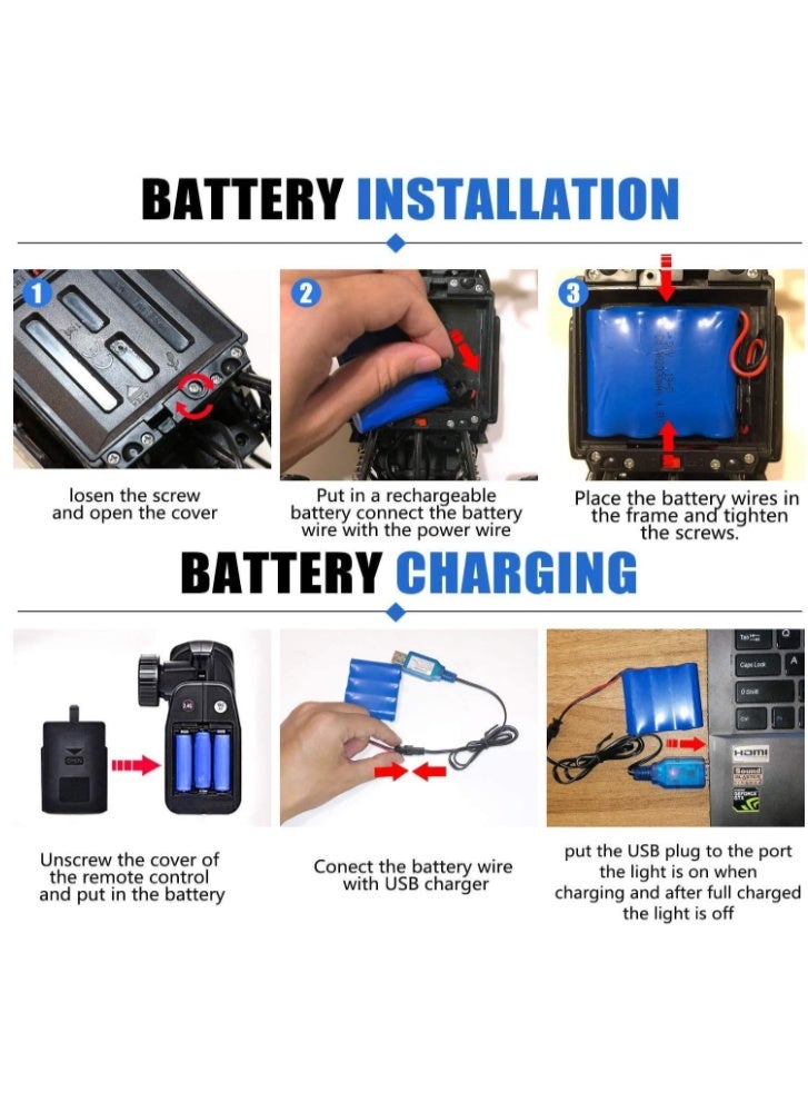 High-Speed Off-Road Bigfoot Climbing Remote Control Toy Car For Ages 8+ Years 27×18×14cm - Image 5