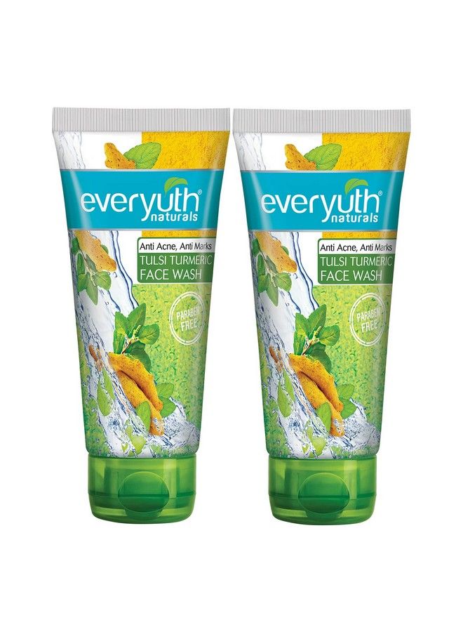 Everyuth غسول وجه مضاد لحب الشباب وعلامات التقدم، تولسي وكركم، عبوة من 2 - Image 1
