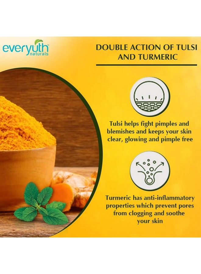 Everyuth غسول وجه مضاد لحب الشباب وعلامات التقدم، تولسي وكركم، عبوة من 2 - Image 5