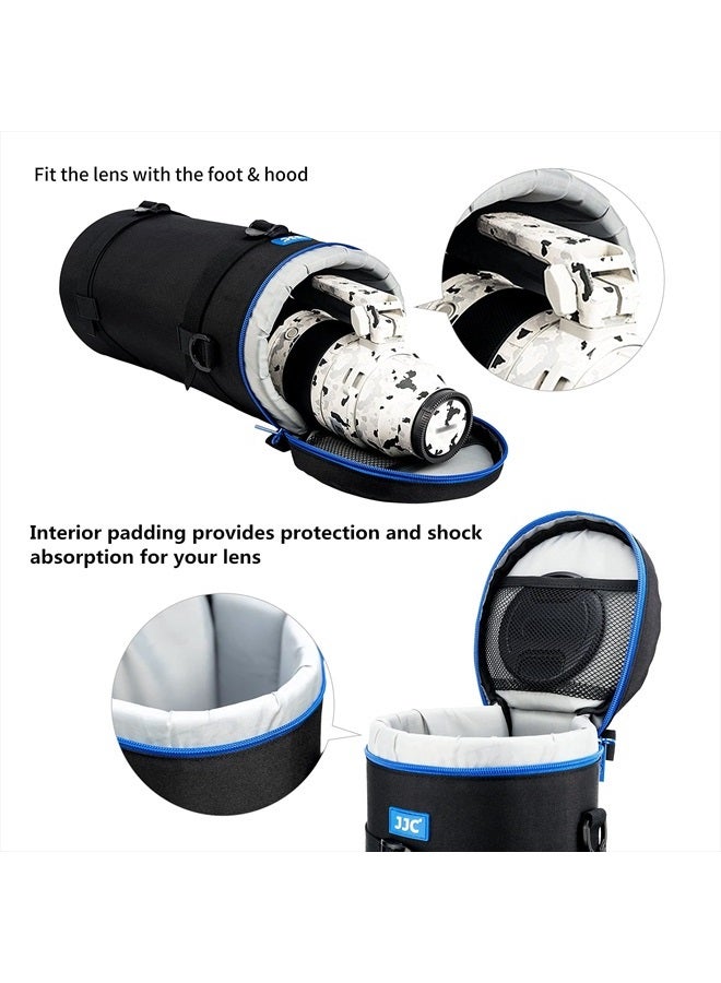 JJC Extra Large Thick Camera Lens Pouch Case for Nikon 180-600mm/600mm F6.3 for Sony 200-600mm Zoom Lens with Reversed Lens Hood & Teleconverte, Camera Lens Carry Bag Fits Lenses Below 5.5x14.6"(D x L) - Image 4