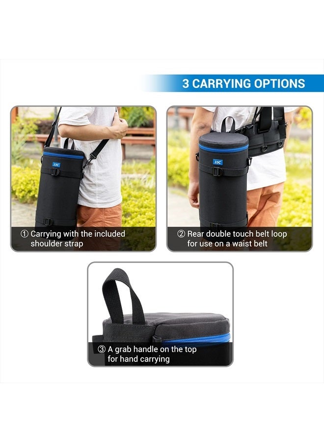 JJC Extra Large Thick Camera Lens Pouch Case for Nikon 180-600mm/600mm F6.3 for Sony 200-600mm Zoom Lens with Reversed Lens Hood & Teleconverte, Camera Lens Carry Bag Fits Lenses Below 5.5x14.6"(D x L) - Image 3